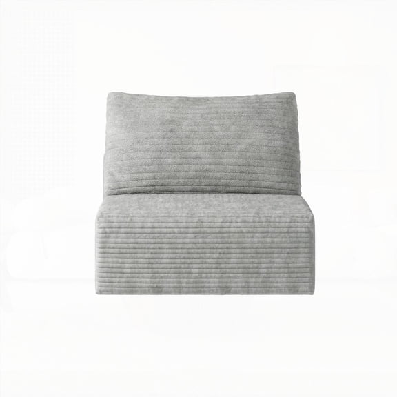 Modern Grey 1-seater Sofa 85cm with Plush Corduroy Fabric