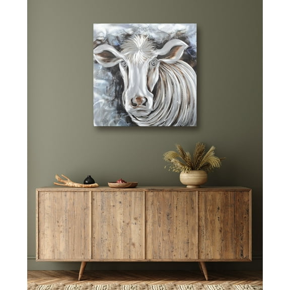 The Grey Cow Metal Wall Art
