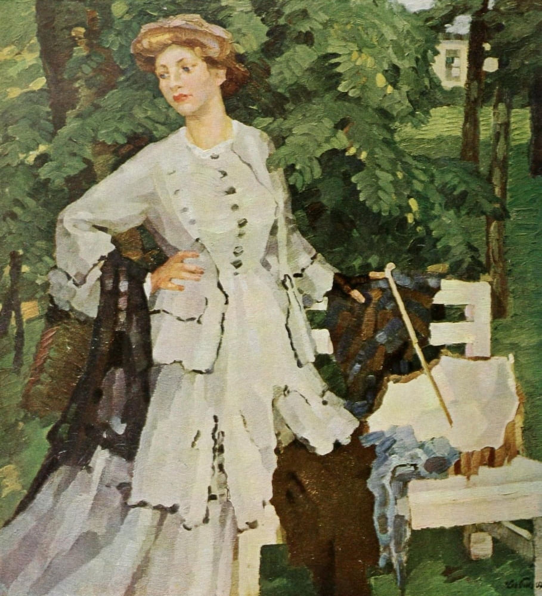 The Grey Dress Canvas Art - Leo Putz (18 x 24)