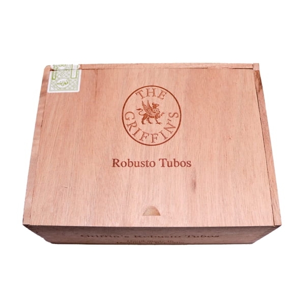 The Griffin's Robusto Tubos Empty Wood Cigar Box 7.75" x 5.75" x 3.25"