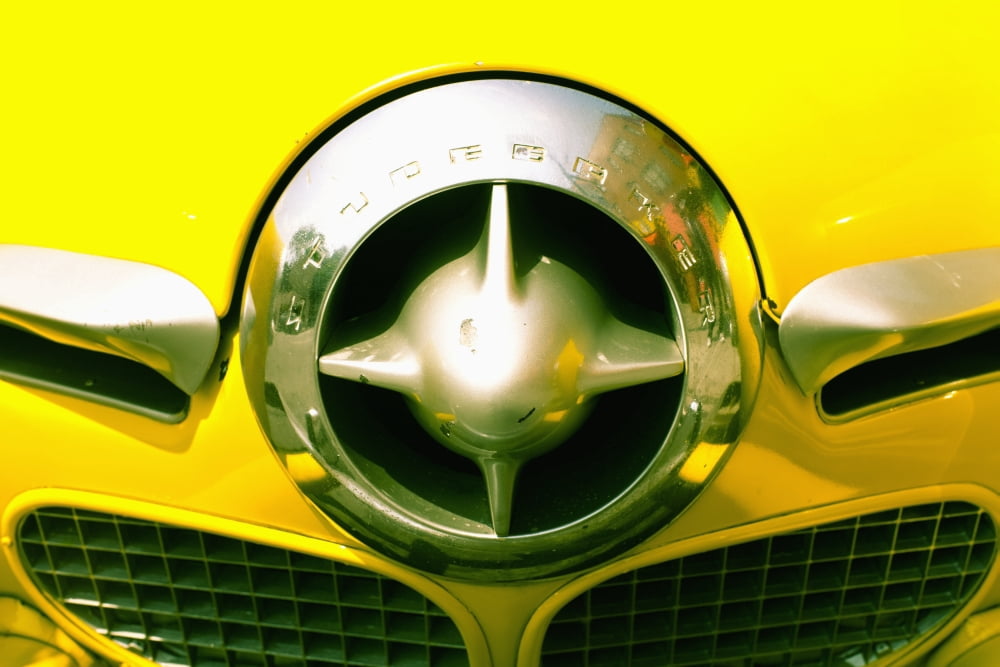 The Grill Of A Yellow Studebaker Car New York City New York United States Of America Canvas Art - David DuChemin Design Pics (38 x 24)