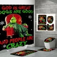 The Grinch, 4 Pcs Christmas Bathroom Set, Christmas Shower Curtain Sets