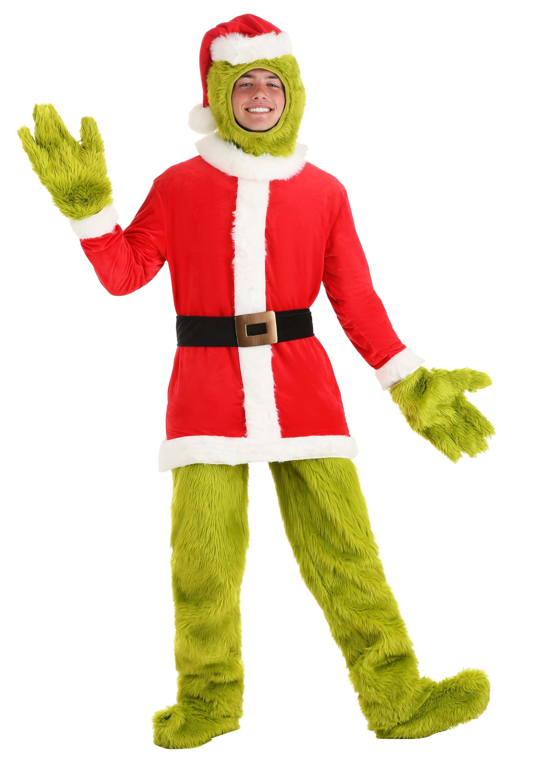 The Grinch Adult Santa Open Face Costume - Walmart.com