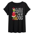 thumbnail image 1 of The Grinch - All Need Is Coffee And My Dog - Juniors Oversized Graphic T-Shirt, 1 of 4