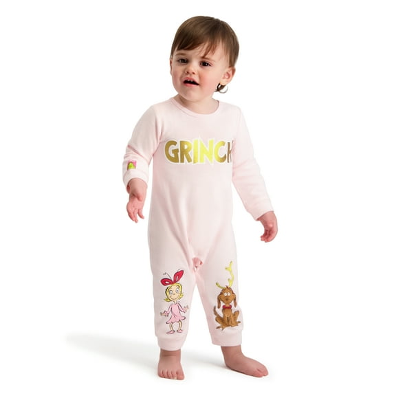The Grinch Baby Girl Pink Coverall, Sizes 0/3M-24M