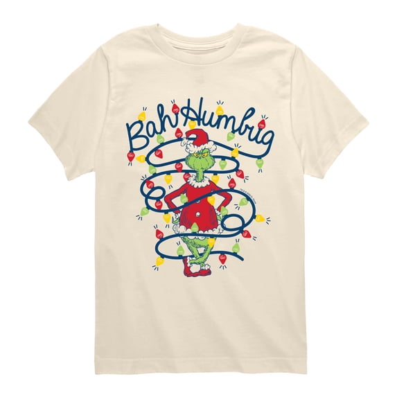The Grinch - Bah Humbug Lights Boys' Short Sleeve Graphic T-Shirt