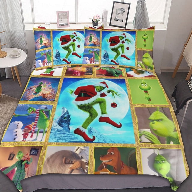 The Grinch Bed Duvet Cover Microfiber Bedding Sets 3D Printed ...