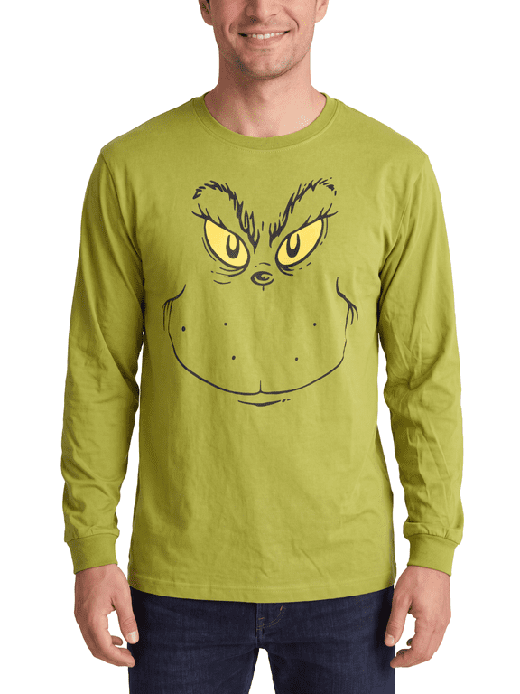 The Grinch Big Face Adult Long Sleeve T-Shirt Officially Licensed