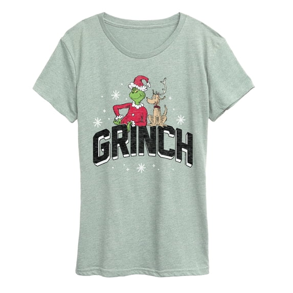The Grinch - Block Letters And Max - Women's Short Sleeve Graphic T-Shirt