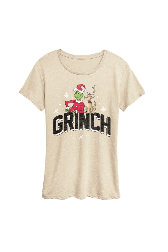The Grinch - Block Letters And Max - Women's Short Sleeve Graphic T-Shirt