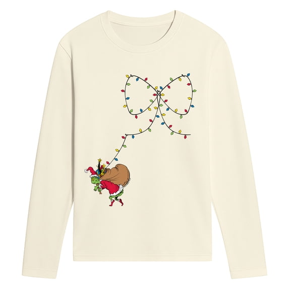 The Grinch - Bow Lights Men's Long Sleeve Graphic T-Shirt