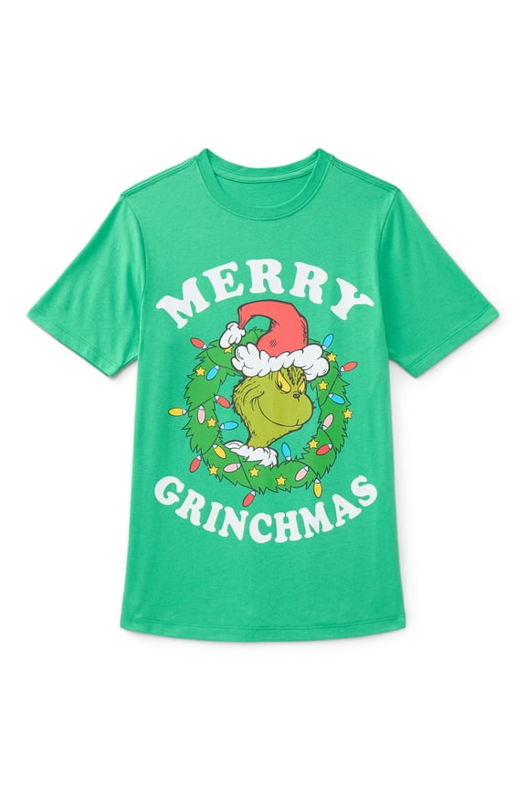 The Grinch, Boys' & Big Boys' Graphic Christmas Tee, Merry Grinchmas, Sizes 4-18