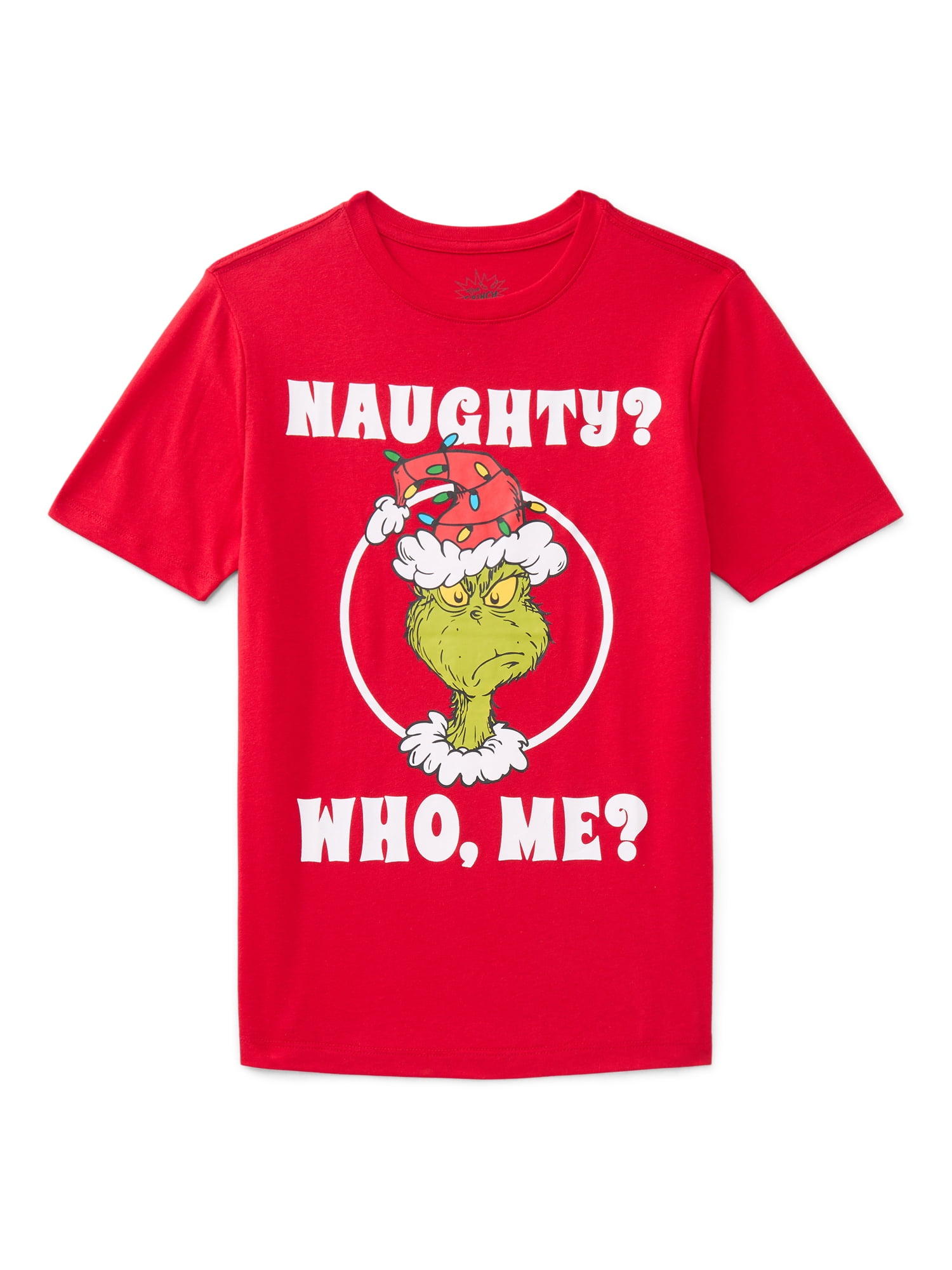 The Grinch, Boys' & Big Boys' Graphic Christmas Tee, Naughty Who, Sizes 4-18