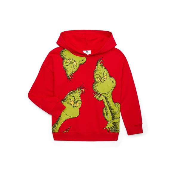 The Grinch Boys’ Pullover Hoodie with Long Sleeves, Sizes 4-18
