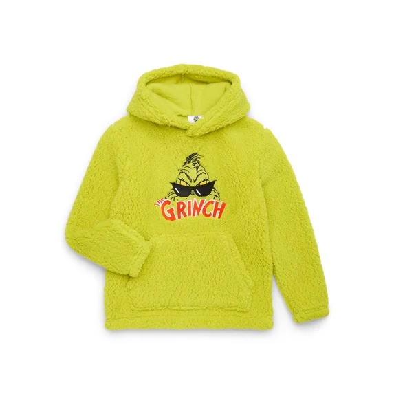 The Grinch Boys’ Pullover Hoodie with Long Sleeves, Sizes 4-18