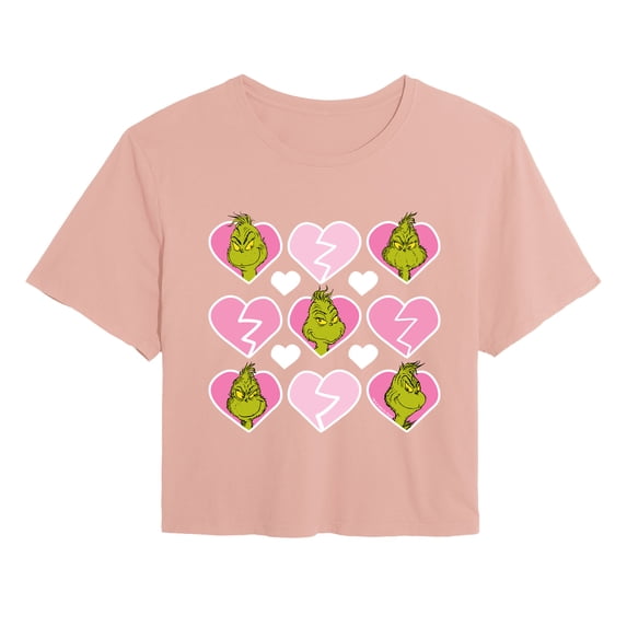 The Grinch - Broken Heart - Juniors Cropped Graphic T-Shirt