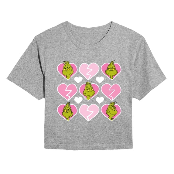 The Grinch - Broken Heart - Juniors Cropped Graphic T-Shirt