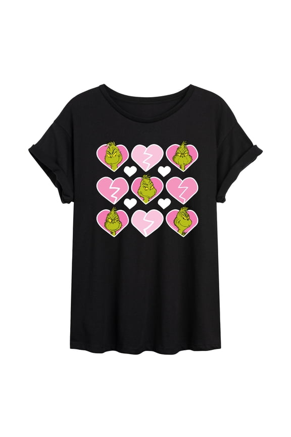 The Grinch - Broken Heart - Juniors Oversized Graphic T-Shirt