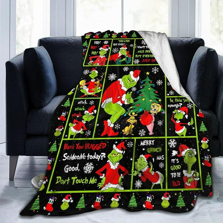 The Grinch Cartoon Christmas Blanket Ultra Soft Comfortable 