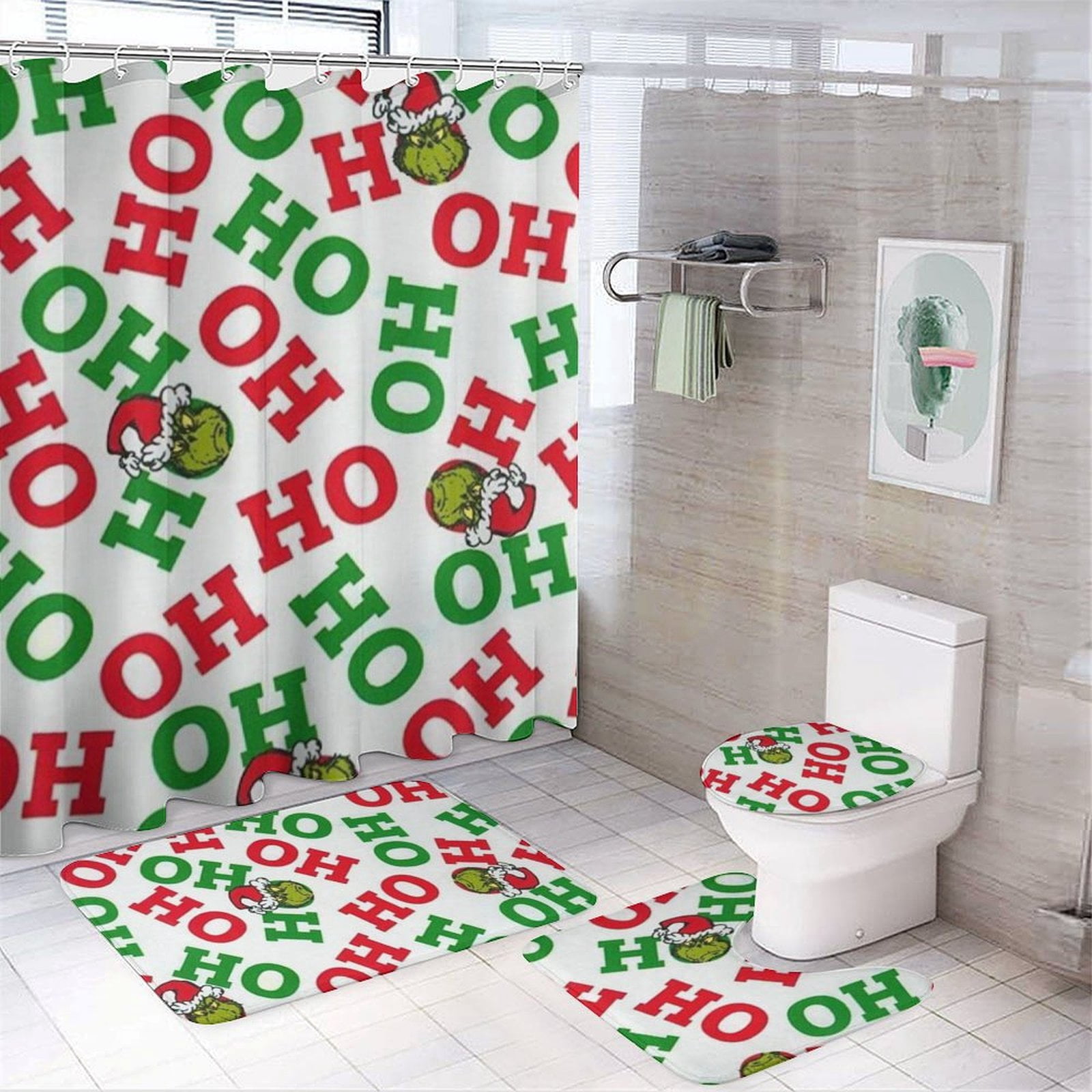 Grinch Shower Curtain Set
