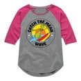 thumbnail image 1 of The Grinch - Catch The Mean Wave - Toddler & Youth Girls Raglan Graphic T-Shirt, 1 of 3