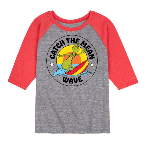 The Grinch - Catch The Mean Wave - Toddler & Youth Raglan Graphic T-Shirt