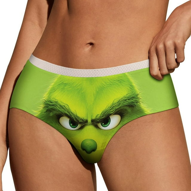 The Grinch Character Women's Lace Brief Breathable Sexy Elastic Bikini