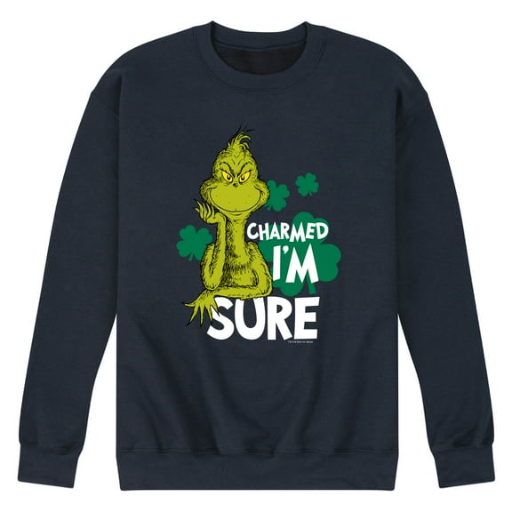 The Grinch - Charmed Im Sure - Men's Crew Neck Fleece Pullover