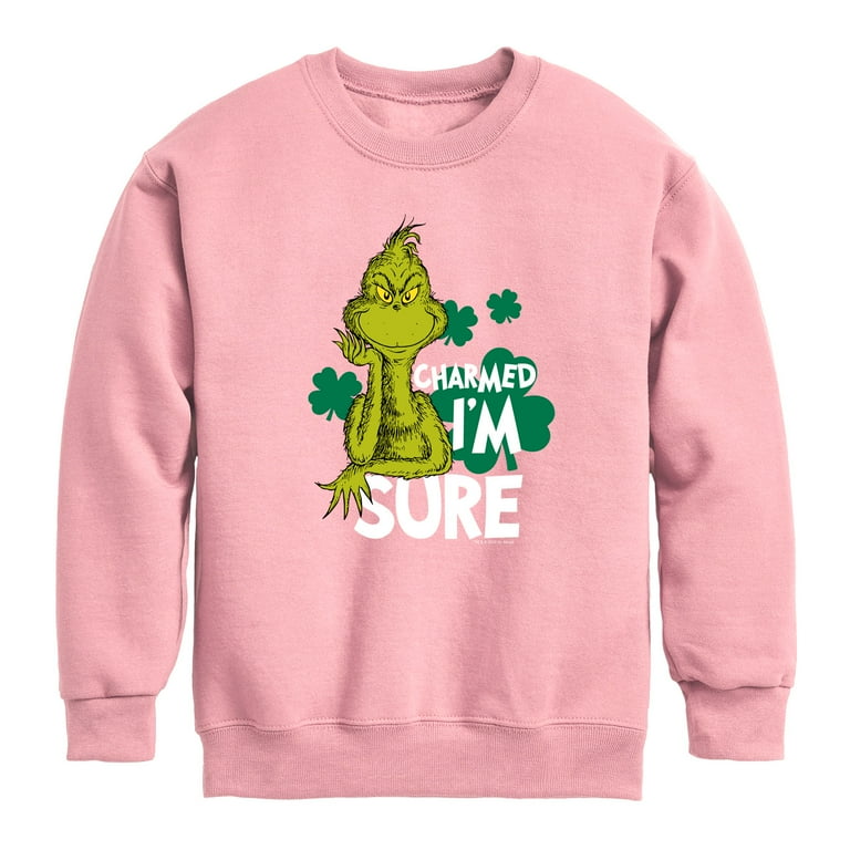 The Grinch Charmed Im Sure Toddler And Youth Crewneck Fleece