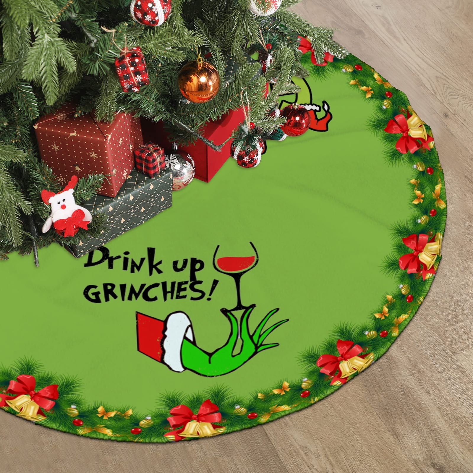 The Grinch Christams Tree Skirts Mat,Xmas Party Christmas Tree Skirt