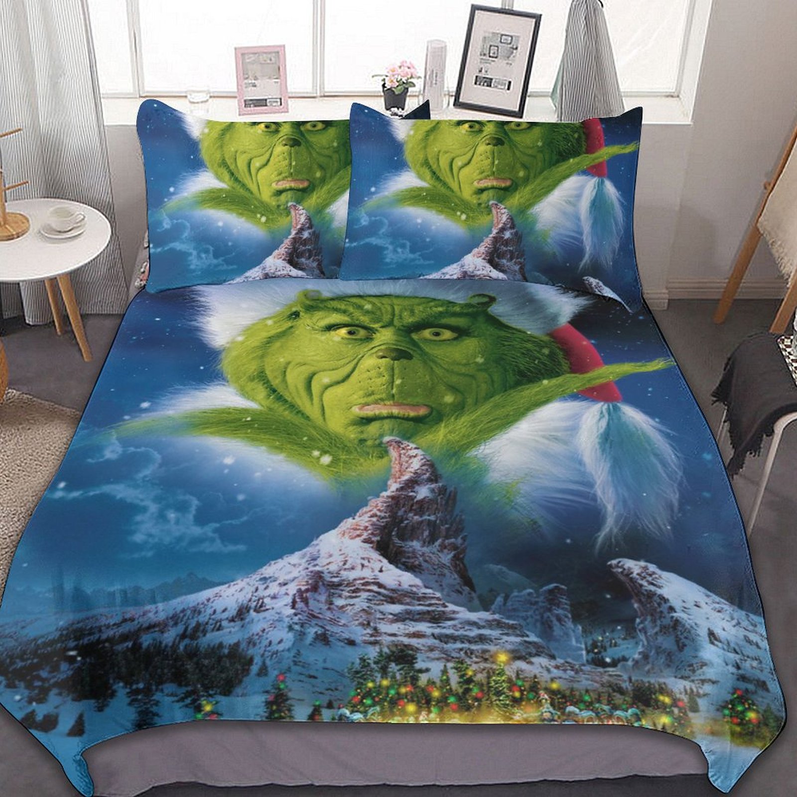 The Grinch Christmas 3 Pieces Bedding Sets Soft Comforter Sets Decor
