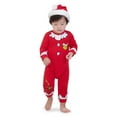 thumbnail image 1 of The Grinch Christmas Baby Red Coverall and Santa Hat, Sizes 0/3M-24M, 1 of 7