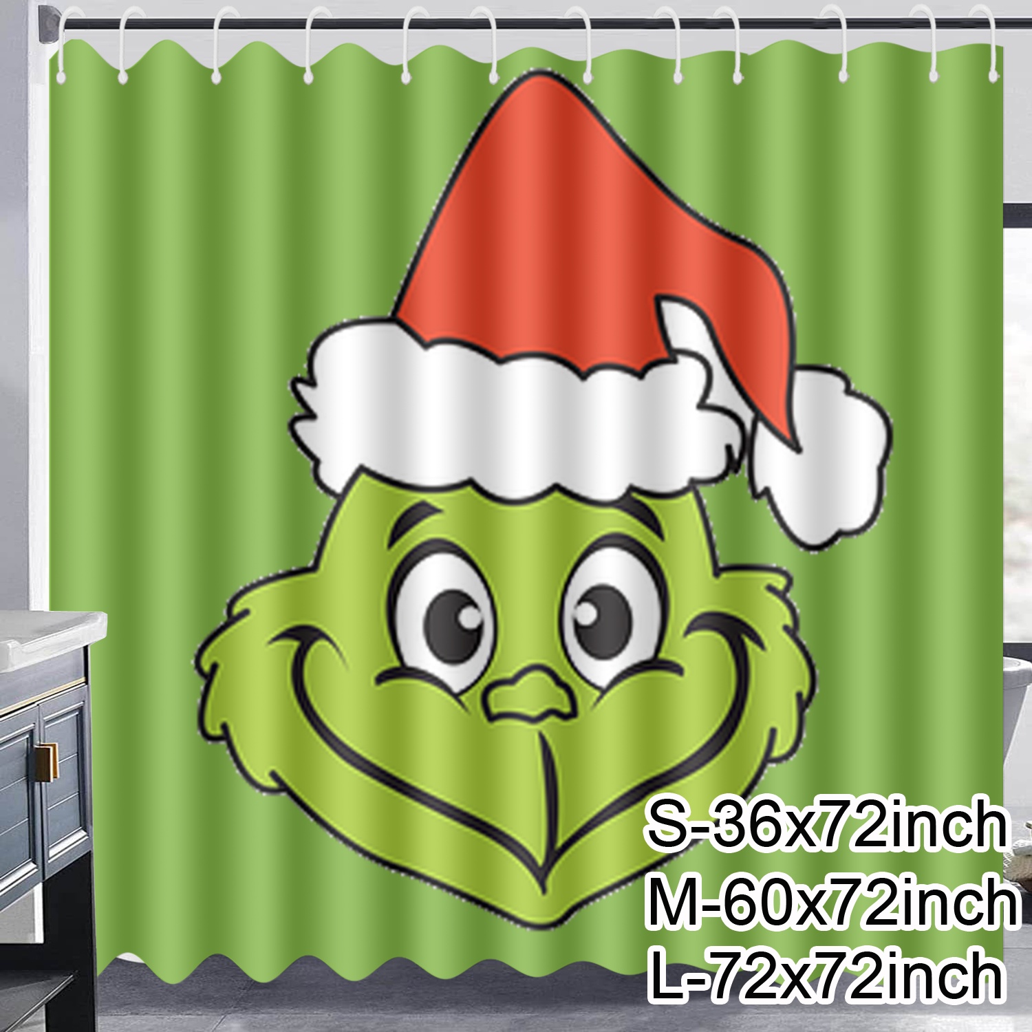 The Grinch Christmas Shower Curtain for Bathroom Shower Curtain Set