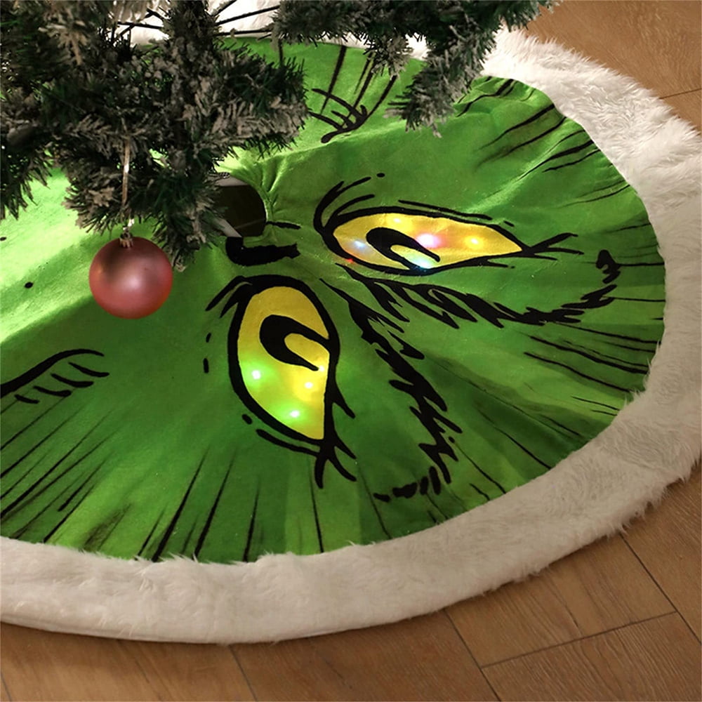 The Grinch Christmas Tree Skirt Decoration Light Up Large Green Tree