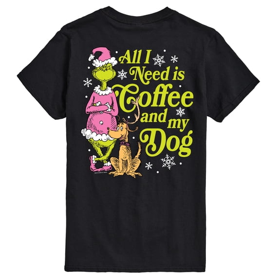 The Grinch - Coffee And My Dog Men's Short Sleeve Graphic T-Shirt