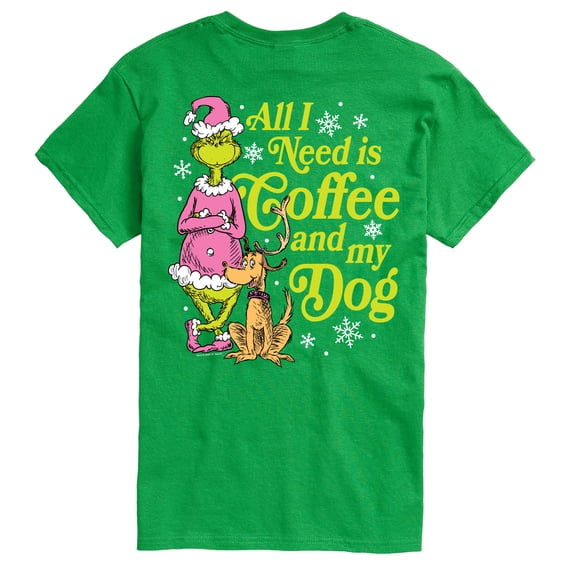 The Grinch - Coffee And My Dog Men's Short Sleeve Graphic T-Shirt
