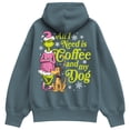 thumbnail image 1 of The Grinch - Coffee And My Dog Women's Oversized Fleece Hoodie Sweatshirt, 1 of 4