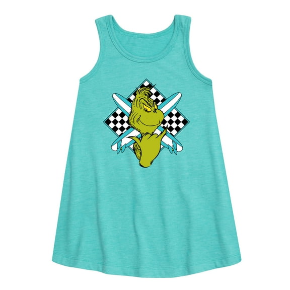 The Grinch - Crossed Surfboards - Toddler & Youth Girls A-line Dress