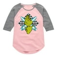 thumbnail image 1 of The Grinch - Crossed Surfboards - Toddler & Youth Girls Raglan Graphic T-Shirt, 1 of 3