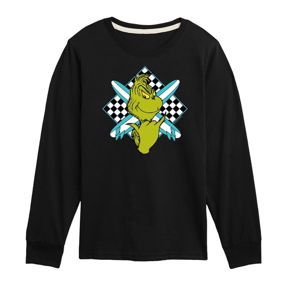 The Grinch - Crossed Surfboards - Toddler & Youth Long Sleeve Graphic T-Shirt