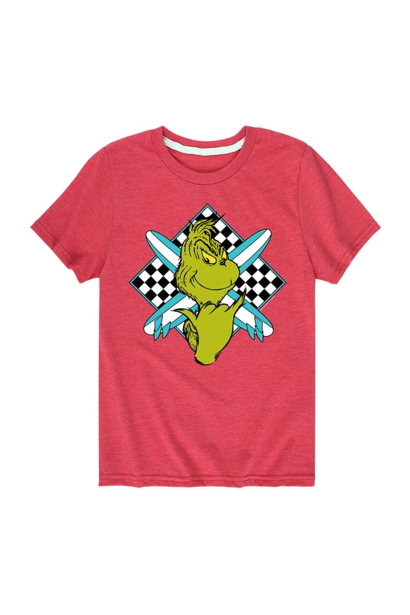 The Grinch - Crossed Surfboards - Toddler & Youth Short Sleeve Graphic T-Shirt