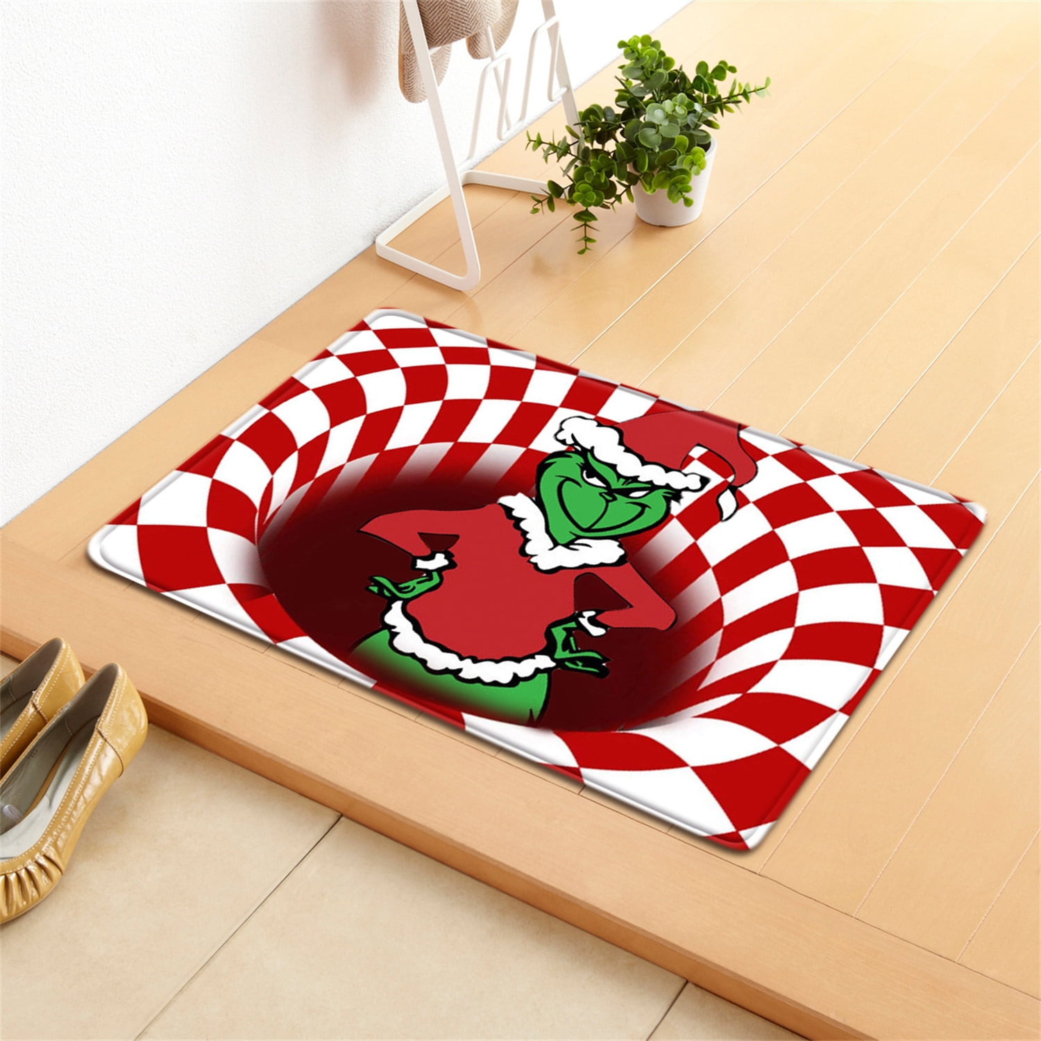 Rubber Entrance Rug The Grinch Christmas Doormat Small Front Door Dust