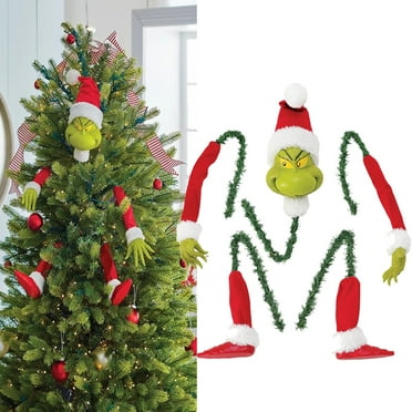 The Grinch Decorate in a Tree Topper Set,Grinch Christmas Tree Decorations, 8 Inch, Multicolor