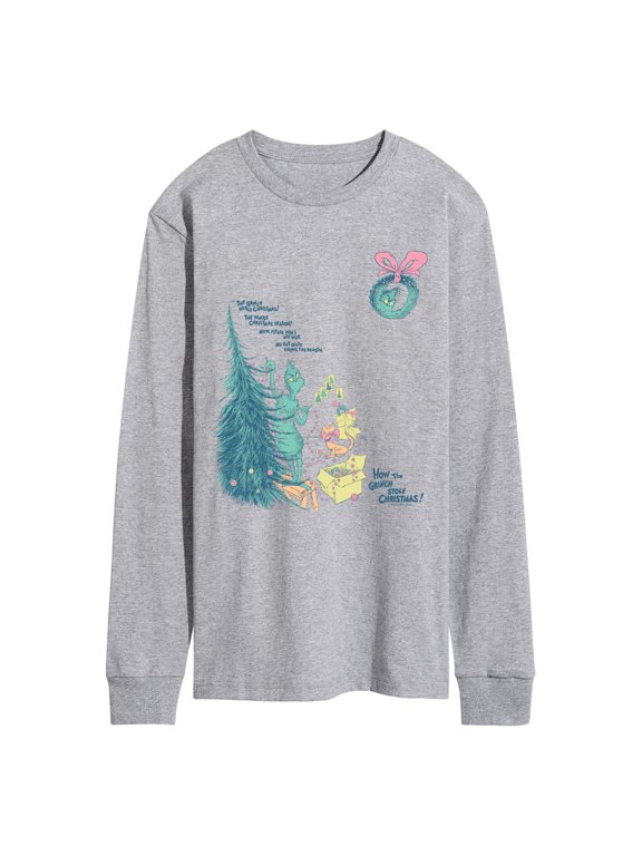 The Grinch - Decorating The Tree Men's Long Sleeve Graphic T-Shirt