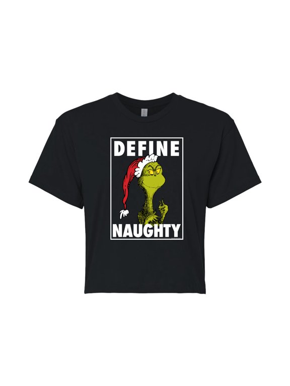 The Grinch - Define Naughty Women's Cropped Graphic T-Shirt