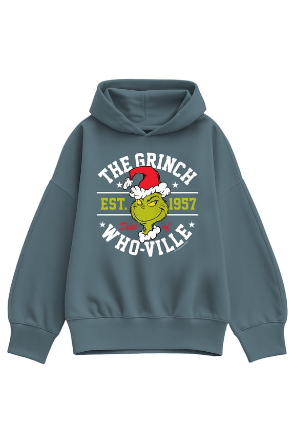 The Grinch - Dept Of Whoville - Women's Oversized Fleece Hoodie Sweatshirt