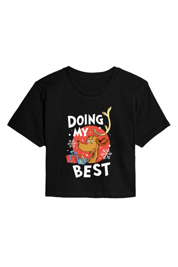 The Grinch - Doing My Best Max - Juniors Cropped Graphic T-Shirt