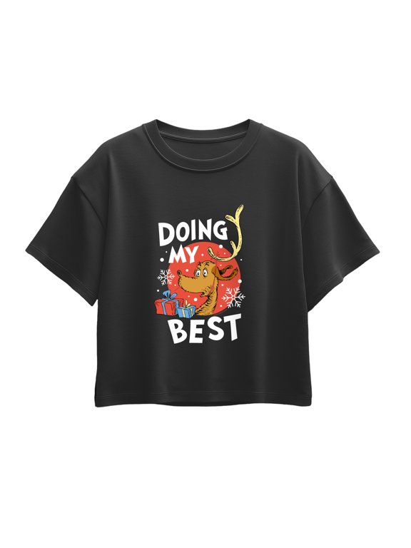 The Grinch - Doing My Best Max Girls' Short Sleeve Boxy Graphic T-Shirt