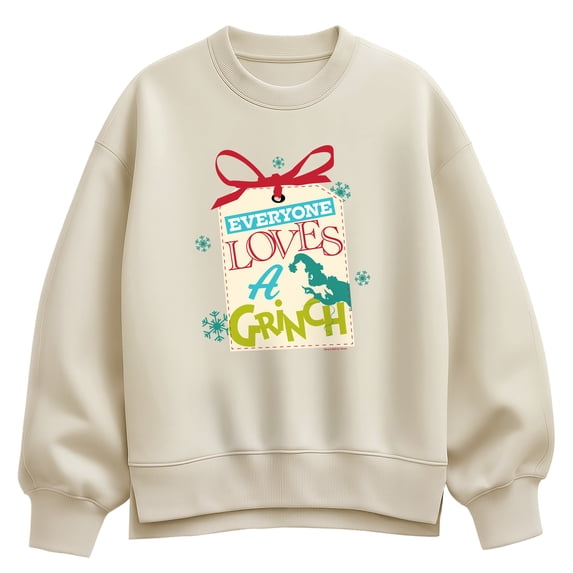 The Grinch - Everyone Loves Grinch Women's Oversized Fleece Crew Sweatshirt