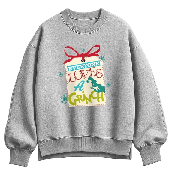 The Grinch - Everyone Loves Grinch Women's Oversized Fleece Crew Sweatshirt